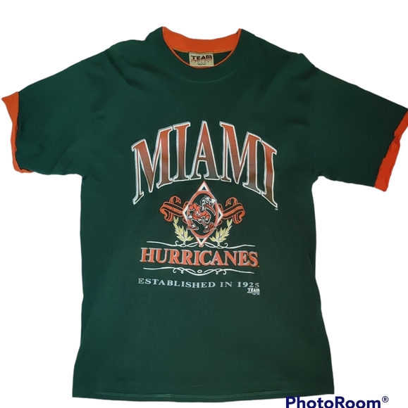 Vintage Team Edition Miami Hurricanes tshirt 90's Football Canes M - Picture 1 of 2